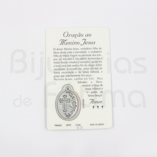 Pagela Menino Jesus c/ medalha e oração