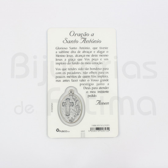 Pagela Santo António c/ medalha e oração