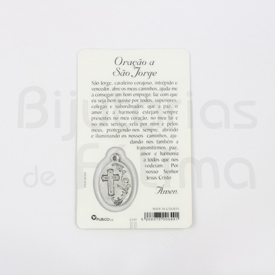 Pagela São Jorge c/ medalha e oração