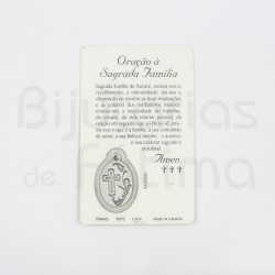 Pagela Sagrada Família c/ medalha e oração