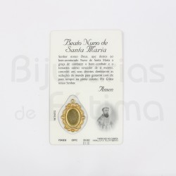 Pagela Beato Nuno de Stª Maria c/ medalha e oração