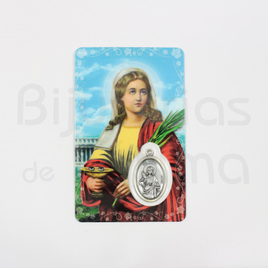 Pagela Santa Luzia c/ medalha e oração