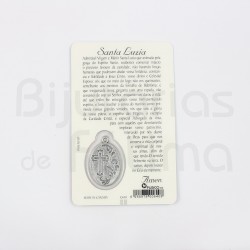 Pagela Santa Luzia c/ medalha e oração