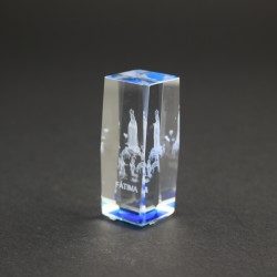 Cristal Aparição de Nossa Senhora de Fátima Azul 